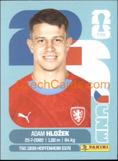 Adam Hlozek 2026 Panini World Cup Sticker #CZE19