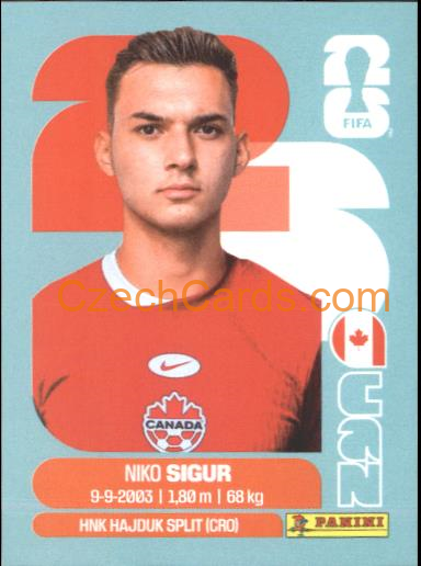 Niko Sigur 2026 Panini World Cup Sticker #CAN16