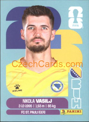 Nikola Vasilj 2026 Panini World Cup Sticker #BIH2