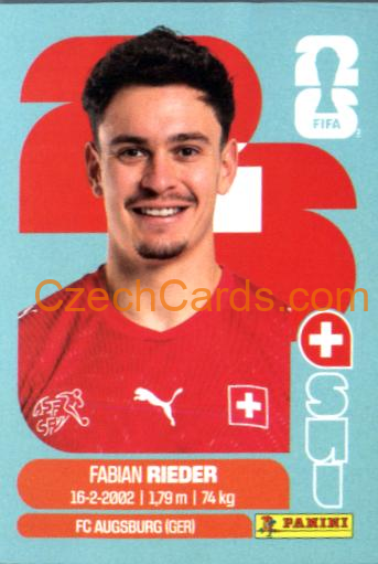 Fabian Rieder 2026 Panini World Cup Sticker #SUI12