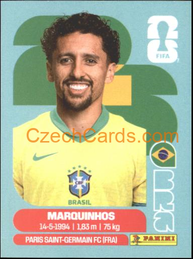 Marquinhos 2026 Panini World Cup Sticker #BRA4