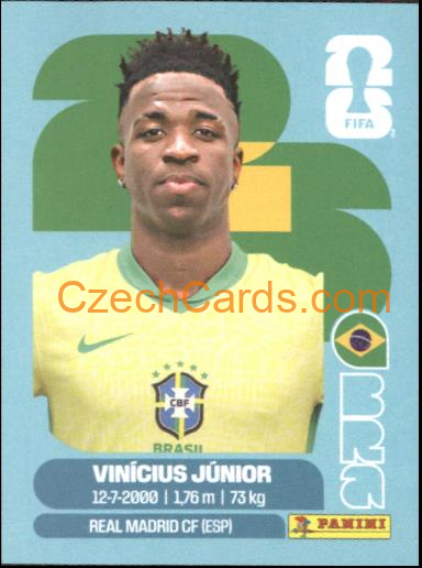 Vinicius Júnior 2026 Panini World Cup Sticker #BRA14