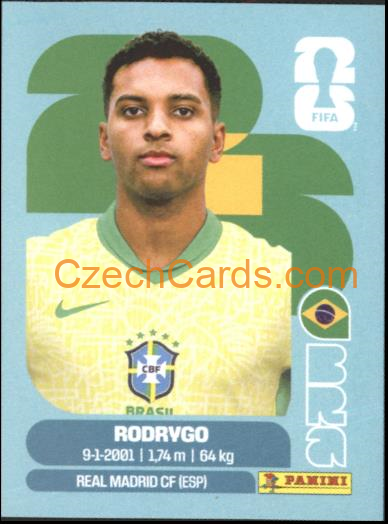 Rodrygo 2026 Panini World Cup Sticker #BRA15