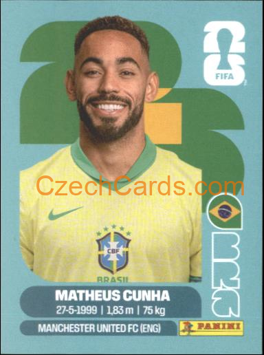 Matheus Cunha 2026 Panini World Cup Sticker #BRA17