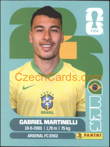 Gabriel Martinelli 2026 Panini World Cup Sticker #BRA18