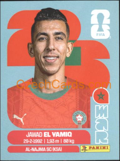 Jawad El Yamiq 2026 Panini World Cup Sticker #MAR8