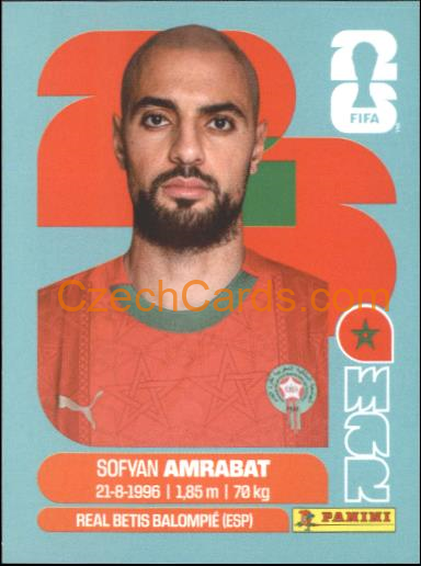 Sofyan Amrabat 2026 Panini World Cup Sticker #MAR10