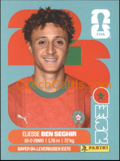 Eliesse Ben Seghir 2026 Panini World Cup Sticker #MAR12