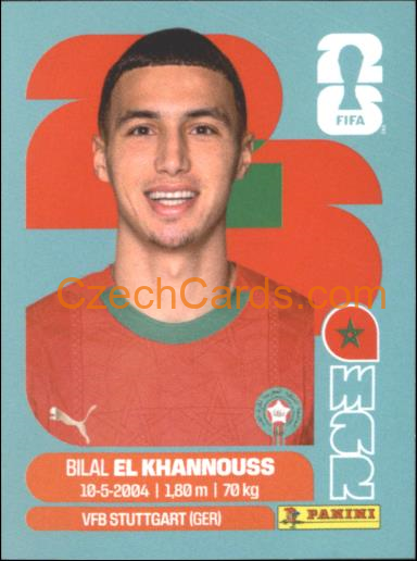 Bilal El Khannouss 2026 Panini World Cup Sticker #MAR14