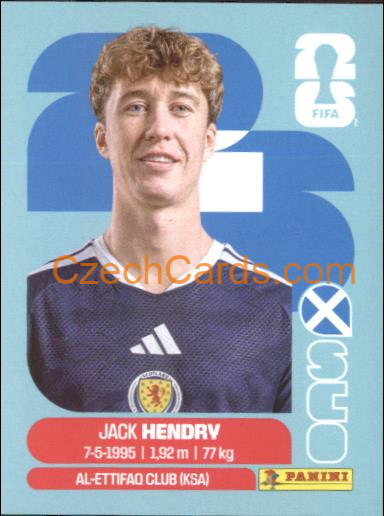 Jack Hendry 2026 Panini World Cup Sticker #SCO3