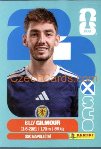 Billy Gilmour 2026 Panini World Cup Sticker #SCO12