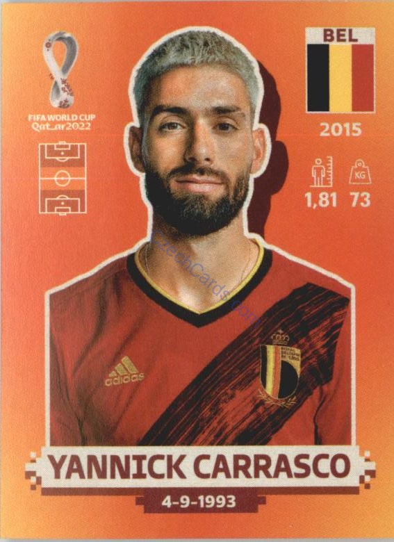 Yannick Carrasco 2022 Panini WC Qatar Sticker #BEL 9