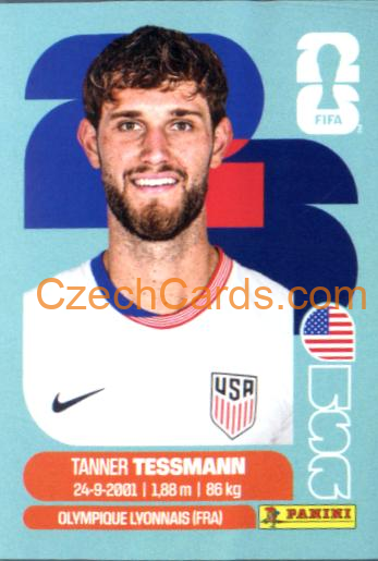 Tanner Tessmann 2026 Panini World Cup Sticker #USA9