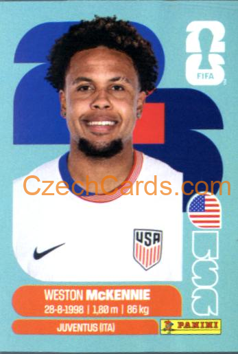 Weston McKenny 2026 Panini World Cup Sticker #USA10