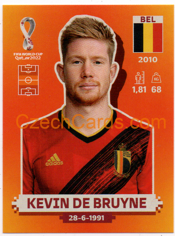 Kevin De Bruyne 2022 Panini WC Qatar Sticker #BEL 10