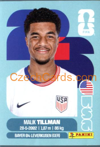 Malik Tillman 2026 Panini World Cup Sticker #USA15
