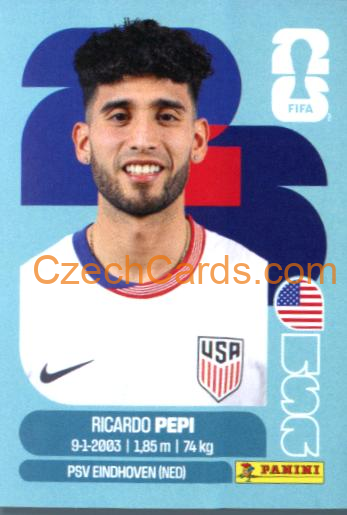 Ricardo Pepi 2026 Panini World Cup Sticker #USA18
