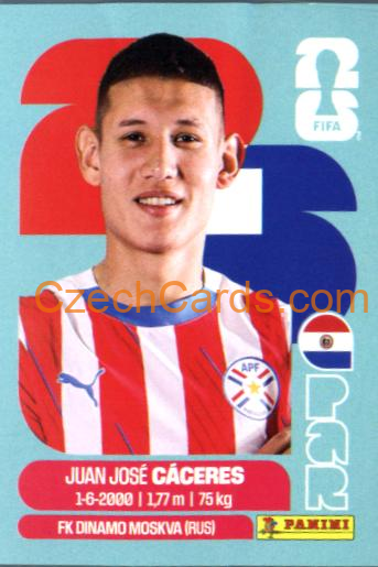 Juan José Cáceres 2026 Panini World Cup Sticker #PAR6