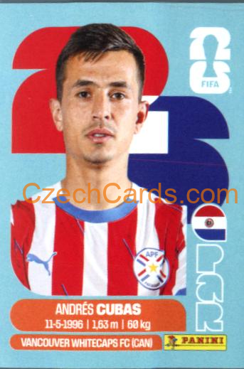 Andres Cubas 2026 Panini World Cup Sticker #PAR12