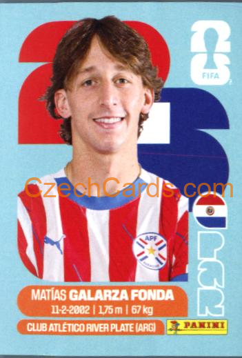 Matias Galarza Fonda 2026 Panini World Cup Sticker #PAR14