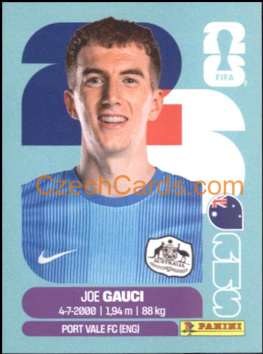 Joe Gauci 2026 Panini World Cup Sticker #AUS3