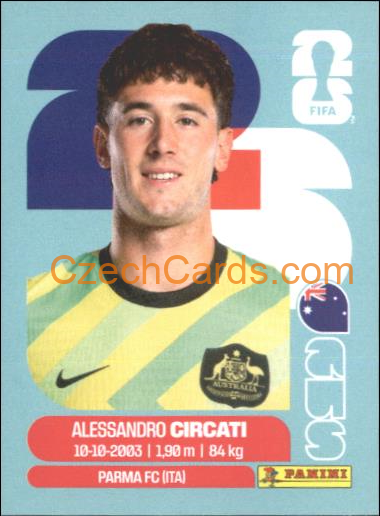Alessandro Circati 2026 Panini World Cup Sticker #AUS5
