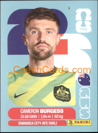 Cameron Burgess 2026 Panini World Cup Sticker #AUS8