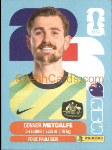 Connor Metcalfe 2026 Panini World Cup Sticker #AUS15
