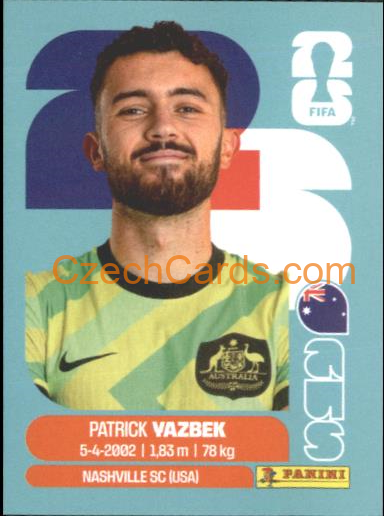 Patrick Yazbek 2026 Panini World Cup Sticker #AUS16