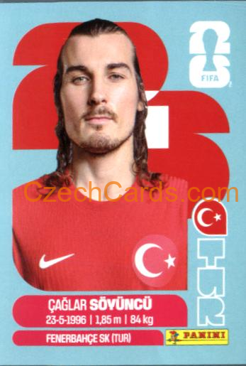 Caglar Soyuncu 2026 Panini World Cup Sticker #TUR6