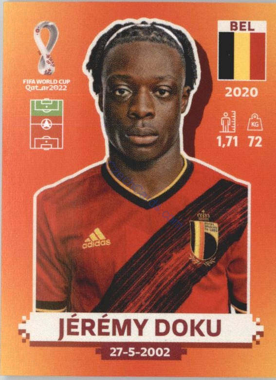 Jérémy Doku 2022 Panini WC Qatar Sticker #BEL 16