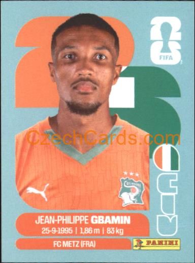 Jean-Philippe Gbamin 2026 Panini World Cup Sticker #CIV14
