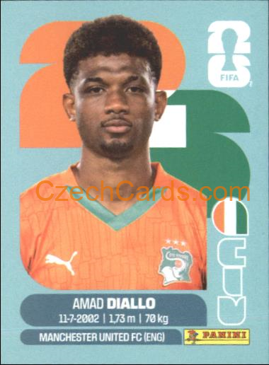 Amad Diallo 2026 Panini World Cup Sticker #CIV15