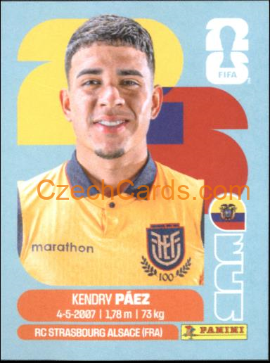 Kendry Paez 2026 Panini World Cup Sticker #ECU11