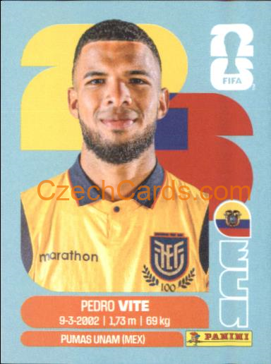 Pedro Vite 2026 Panini World Cup Sticker #ECU12