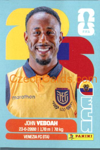 John Yeboah 2026 Panini World Cup Sticker #ECU14