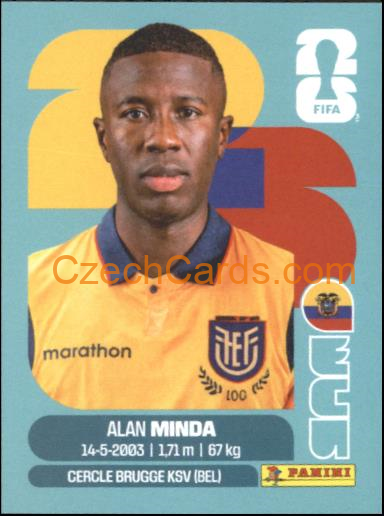 Alan Minda 2026 Panini World Cup Sticker #ECU18