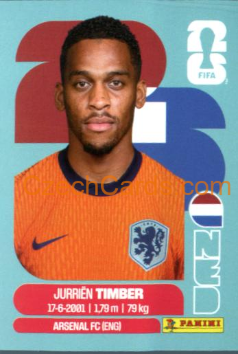 Jurrien Timber 2026 Panini World Cup Sticker #NED5