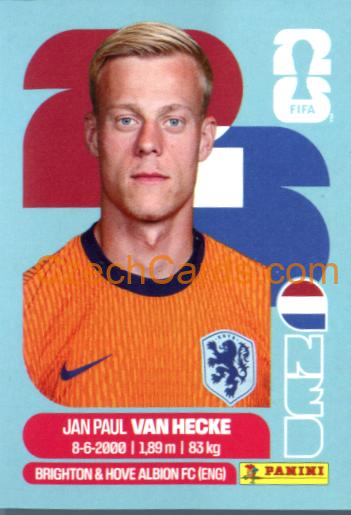 Jan Paul van Hecke 2026 Panini World Cup Sticker #NED9