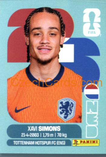 Xavi Simons 2026 Panini World Cup Sticker #NED15