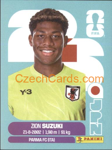 Zion Suzuki 2026 Panini World Cup Sticker #JPN2