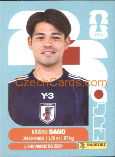 Kaishu Sano 2026 Panini World Cup Sticker #JPN8