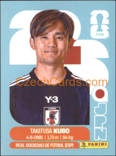 Takefusa Kubo 2026 Panini World Cup Sticker #JPN12