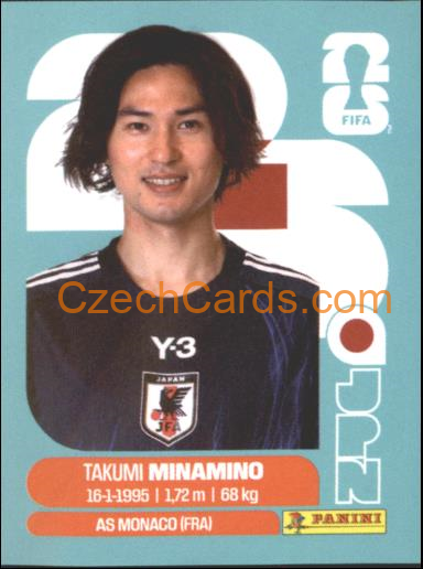 Takumi Minamino 2026 Panini World Cup Sticker #JPN16