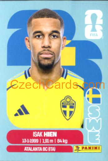 Isak Hien 2026 Panini World Cup Sticker #SWE3