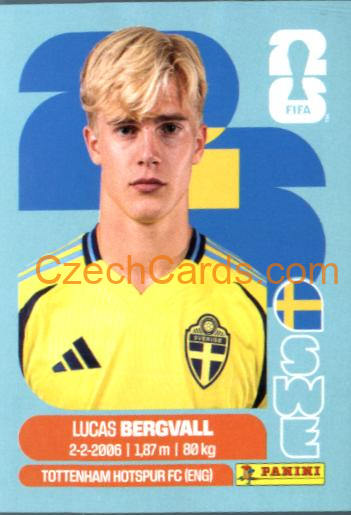 Lucas Bergvall 2026 Panini World Cup Sticker #SWE8