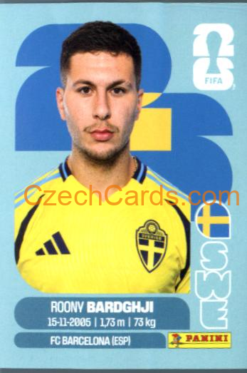 Roony Bardghji 2026 Panini World Cup Sticker #SWE16