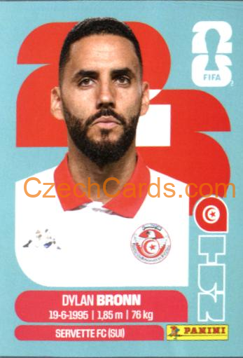 Dylan Bronn 2026 Panini World Cup Sticker #TUN8