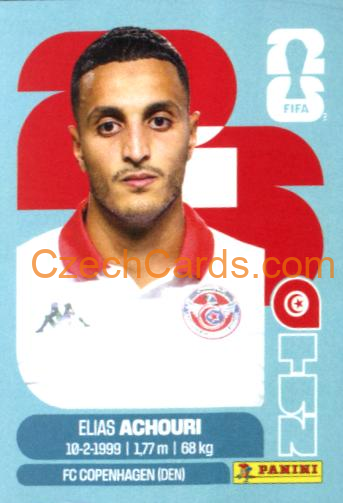 Elias Achouri 2026 Panini World Cup Sticker #TUN15