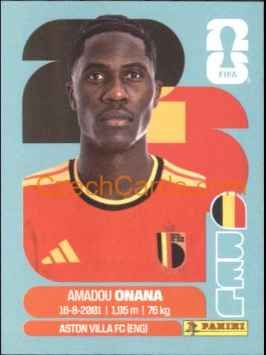 Amadou Onana 2026 Panini World Cup Sticker #BEL10